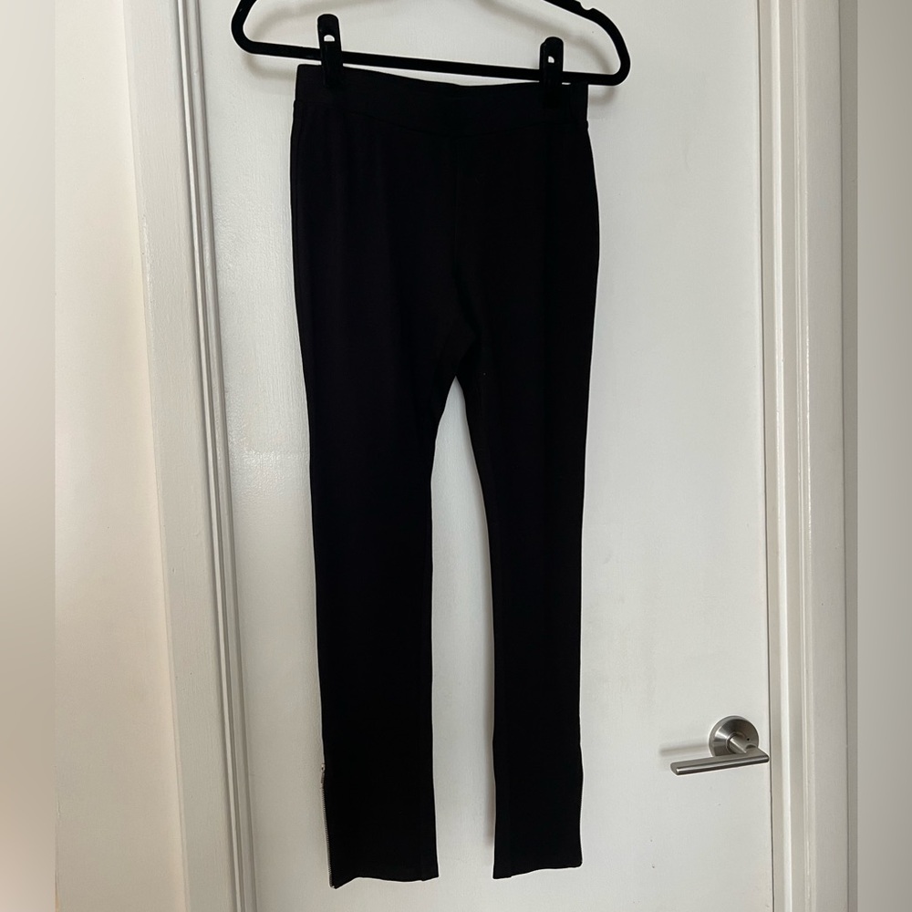 Premise pointe skinny black pants with side zippers
